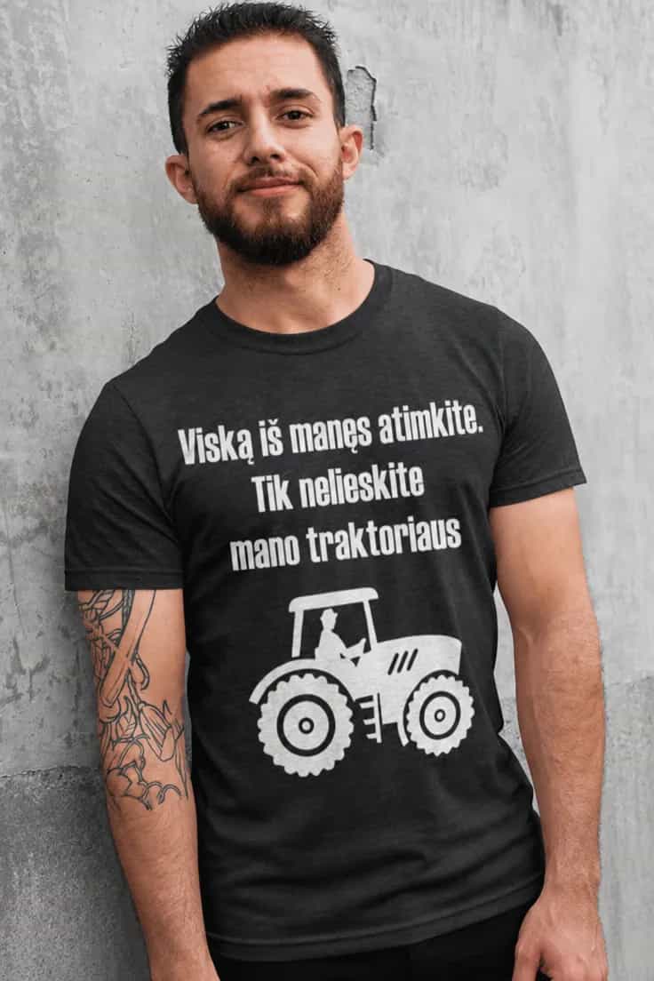 Juokingi marškinėliai Nelieskite mano traktoriaus