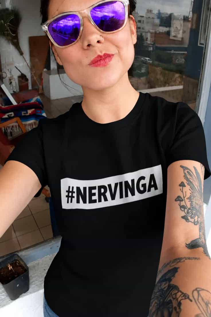 Juokingi marškinėliai nervinga #NERVINGA