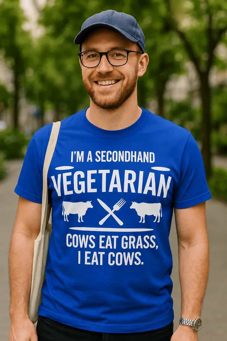 Juokingi marškinėliai Netiesioginis vegetaras