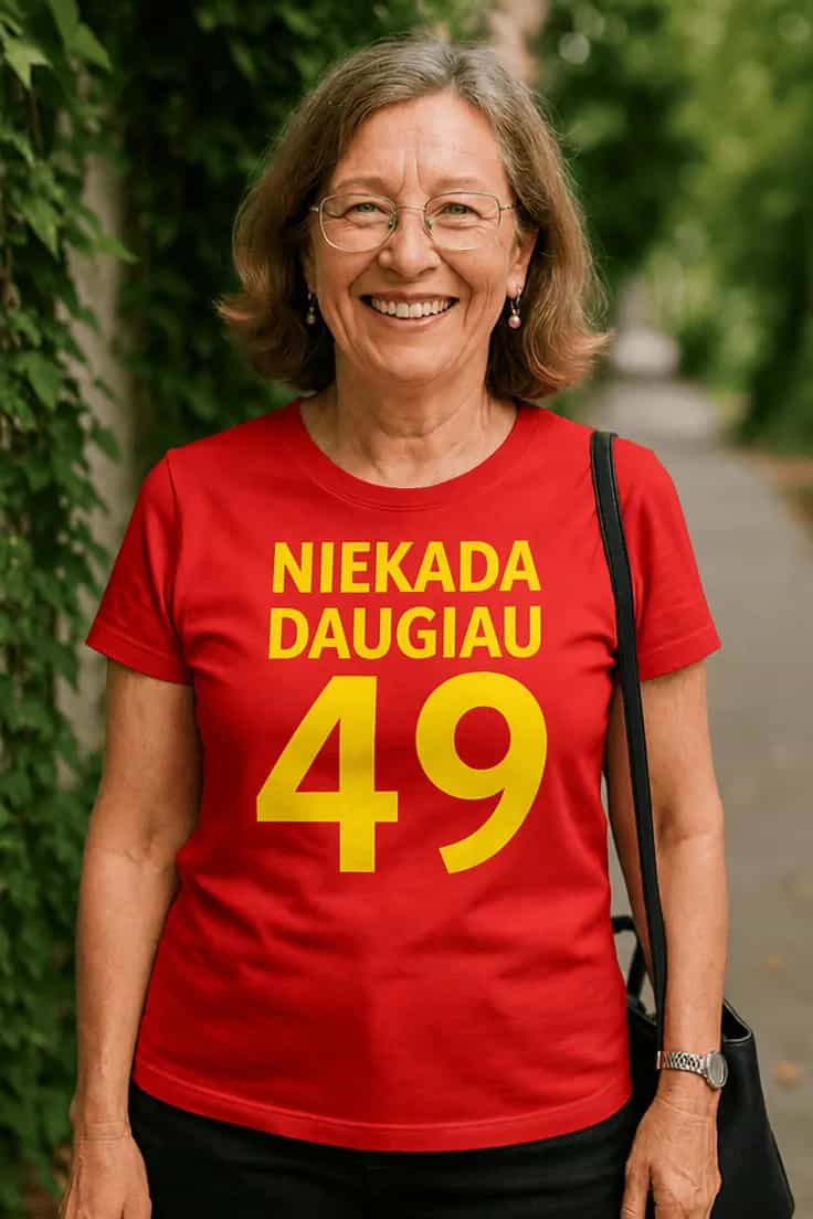 Juokingi marškinėliai Niekada daugiau 49