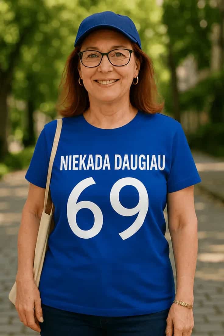 Juokingi marškinėliai Niekada daugiau 69