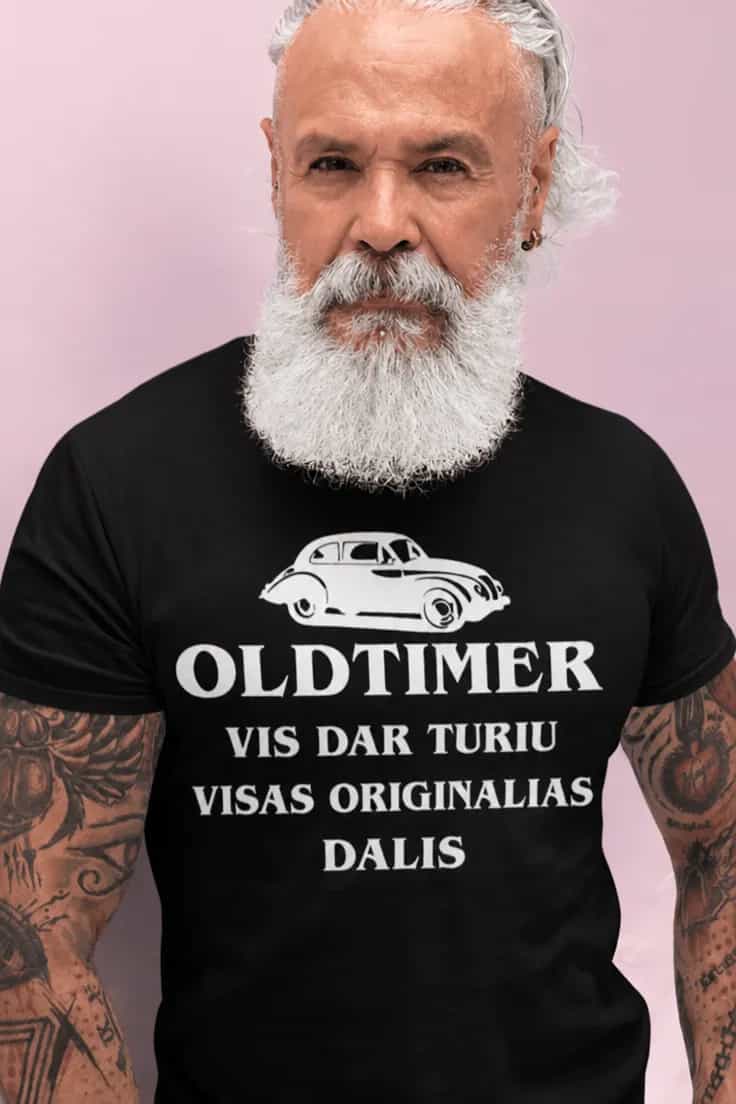 Juokingi marškinėliai Oldtimeris originalios dalys