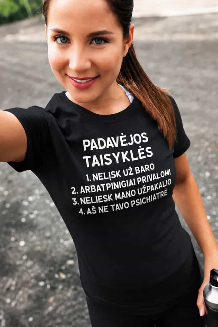 Juokingi marškinėliai Padavėjos taisyklės