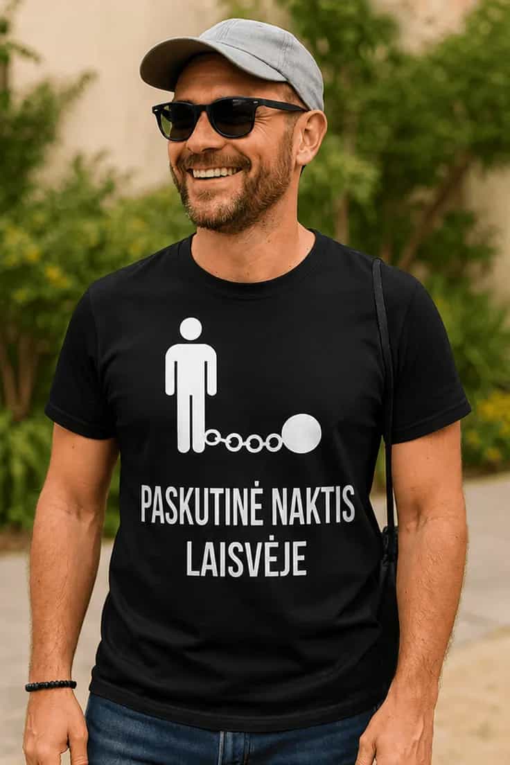 Juokingi marškinėliai Paskutinė naktis laisvėje