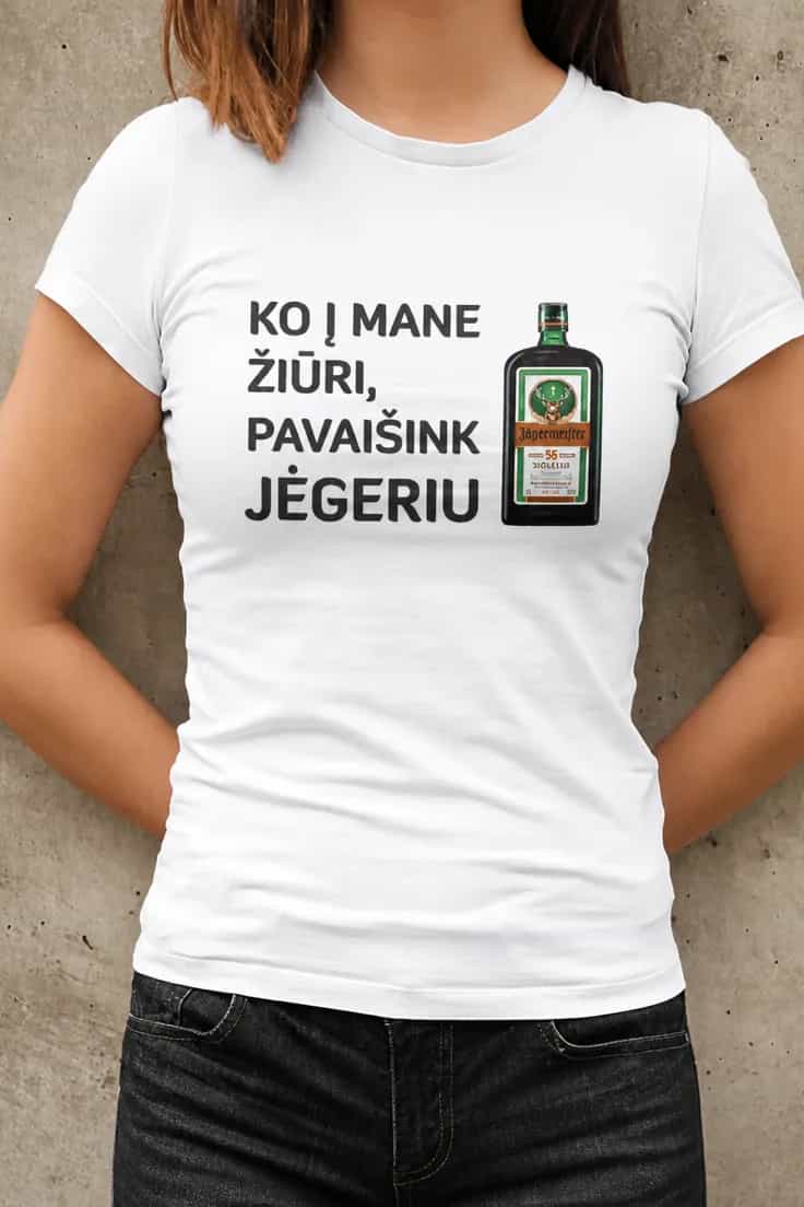 Juokingi marškinėliai Pavaišink jėgeriu – KO Į MA