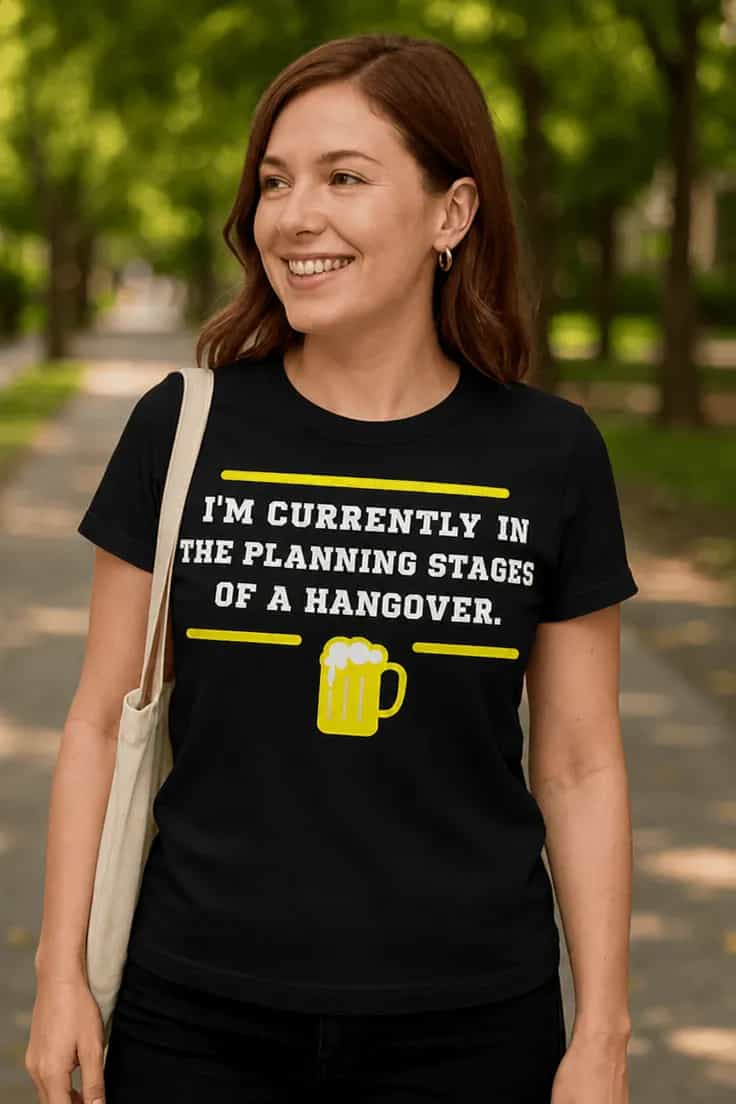 Juokingi marškinėliai Planuoju pagirias I'M CURRENTLY