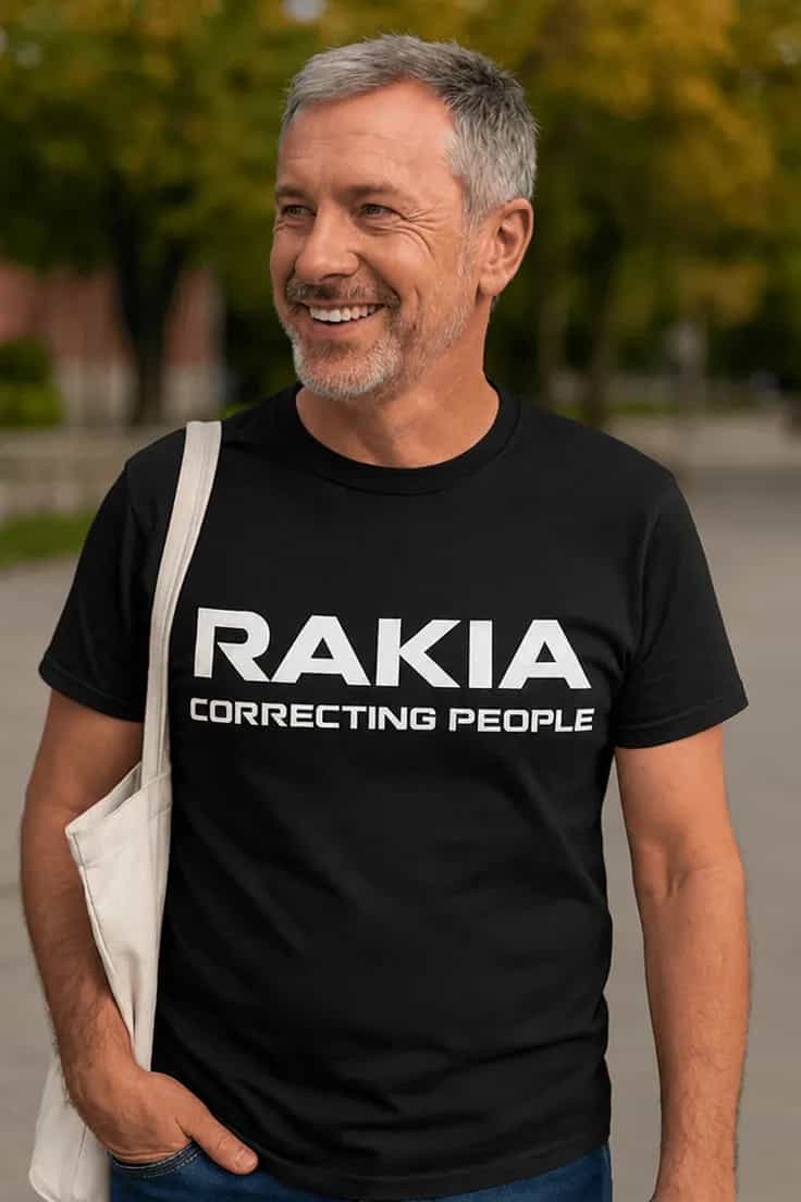 Juokingi marškinėliai Rakija taiso žmones