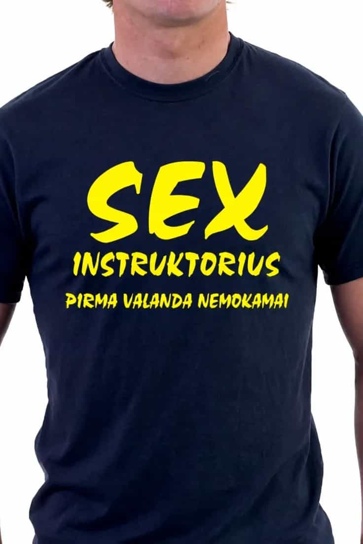 Juokingi marškinėliai „Sex instruktorius“