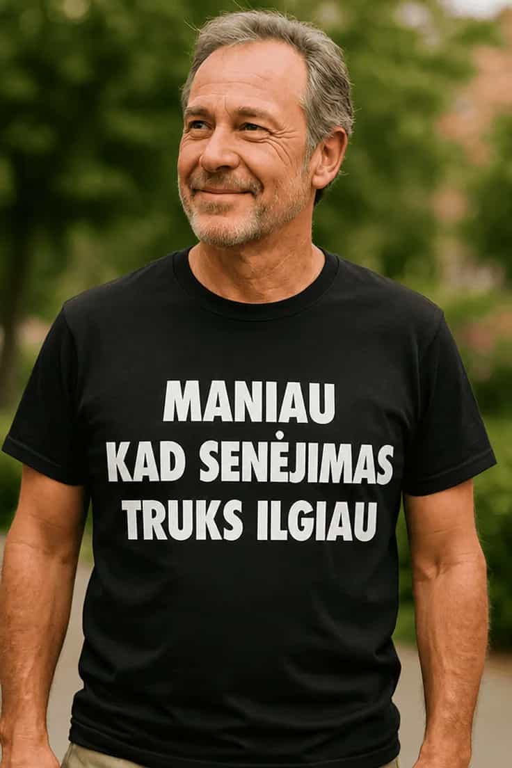 Juokingi marškinėliai Senėjimas truks ilgiau