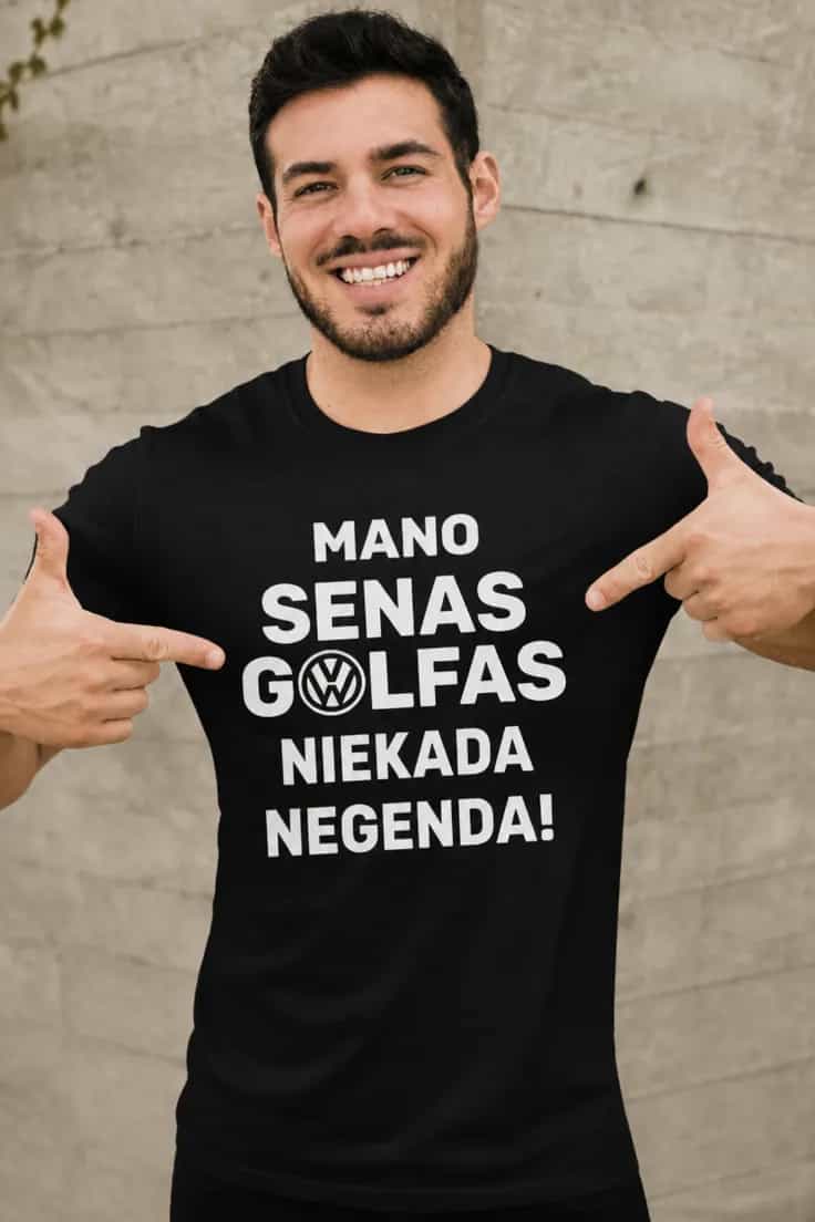 Juokingi marškinėliai Senas Golfas negenda