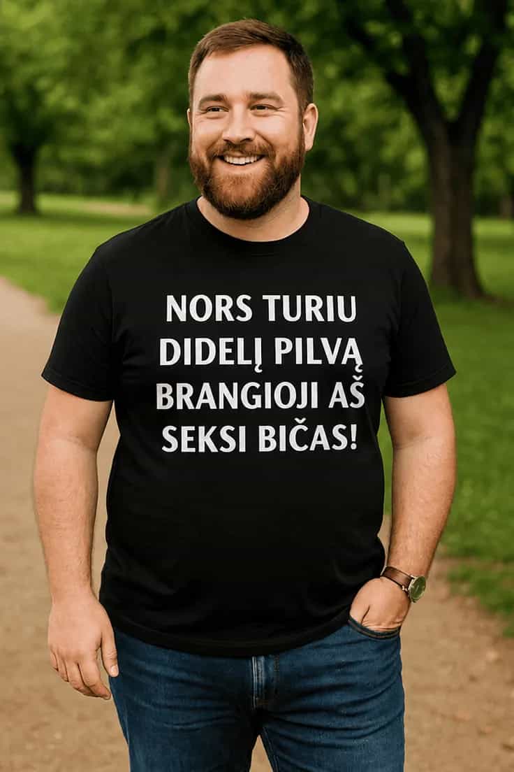 Juokingi marškinėliai Su pilvu ir žavesiu