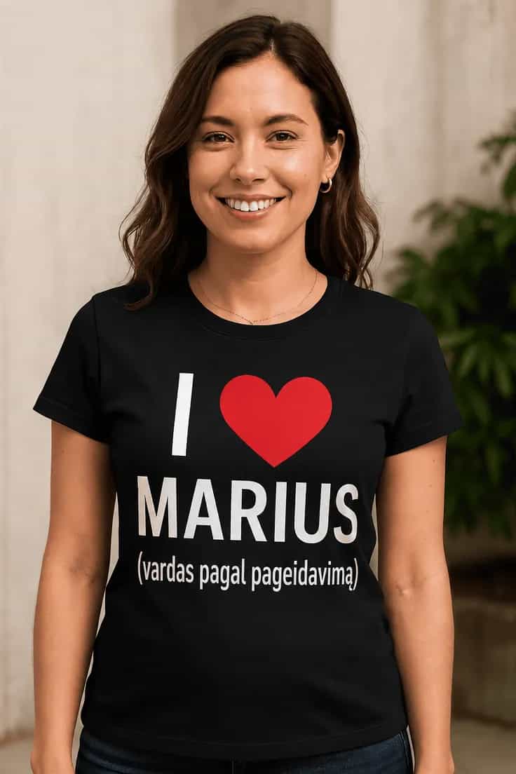 Juokingi marškinėliai su vardu – MARIUS