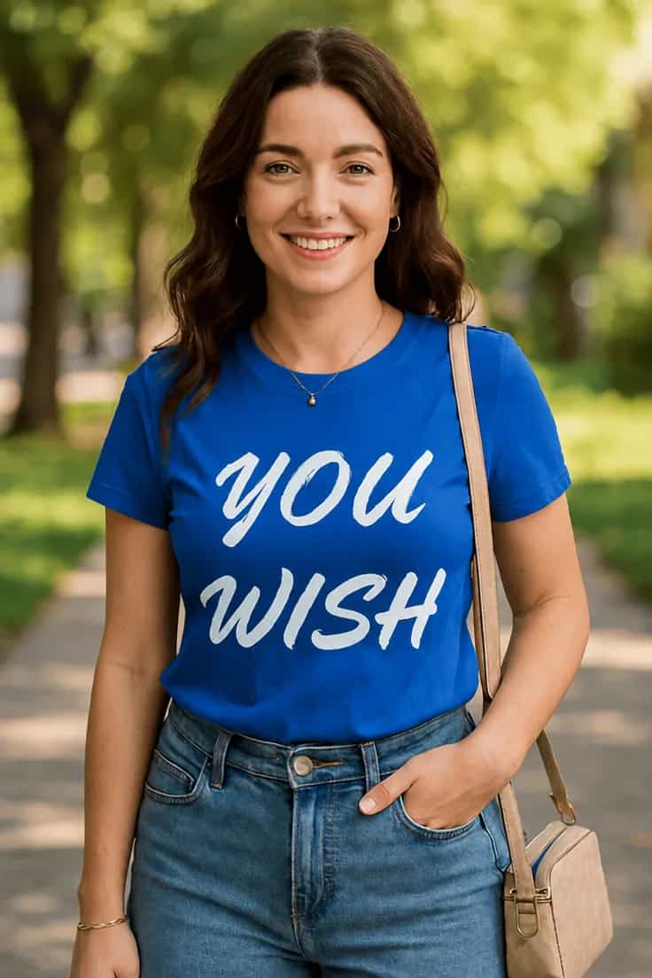 Juokingi marškinėliai Su you WISH užrašu