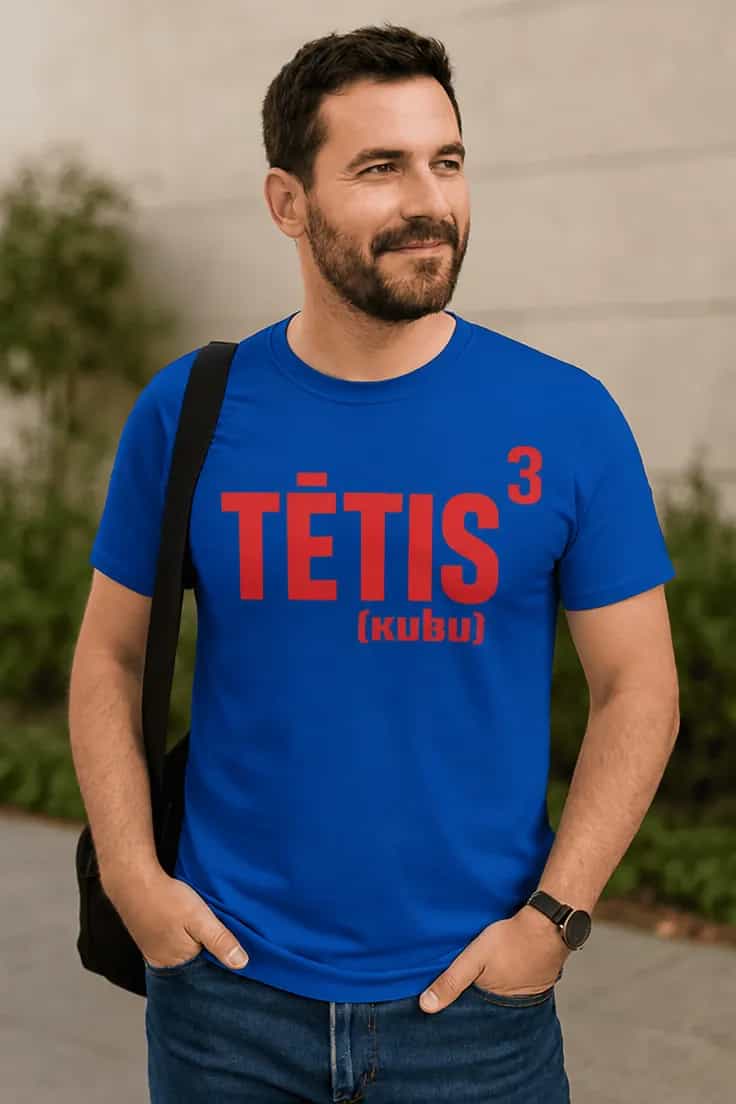 Juokingi marškinėliai Tėtis kubu – TĖTIS³ (KUBU)