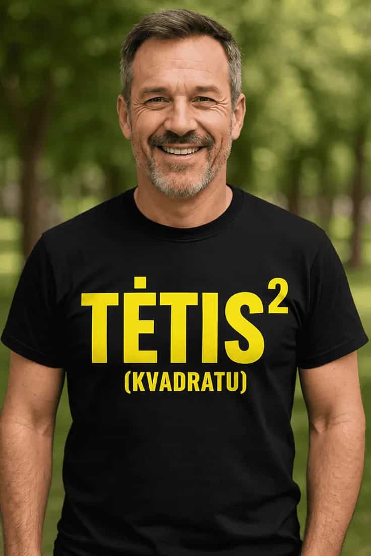 Juokingi marškinėliai Tėtis kvadratu – TĖTIS²