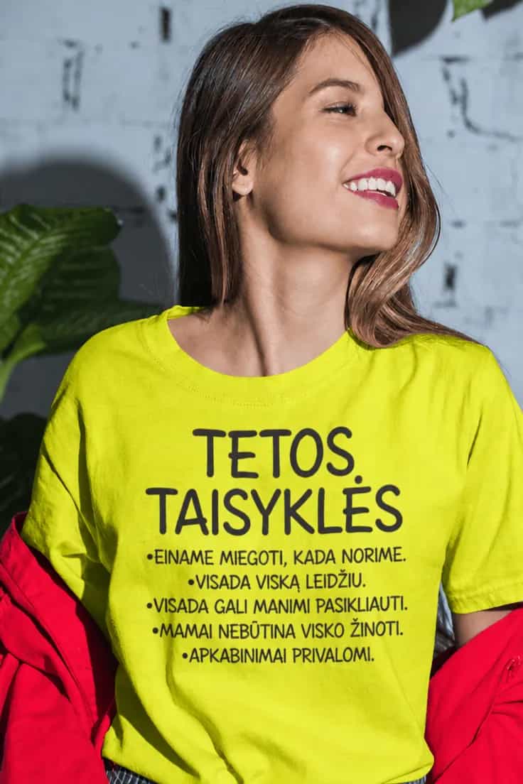 Juokingi marškinėliai tetos taisyklės – TETOS