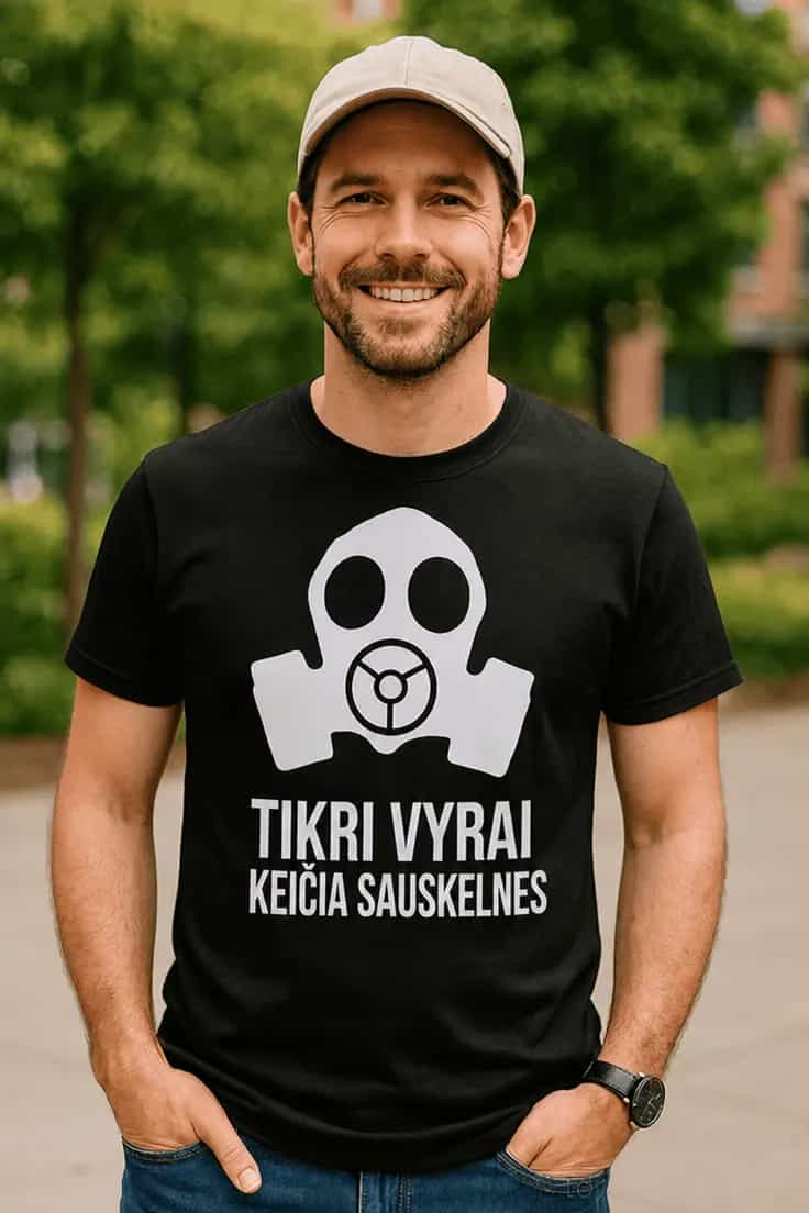 Juokingi marškinėliai Tikri vyrai keičia sauskelnes