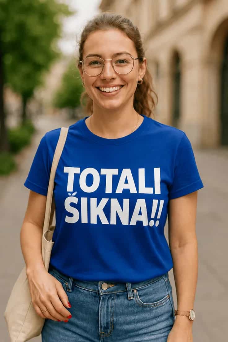 Juokingi marškinėliai Totali šikna – TOTALI ŠIKNA!!