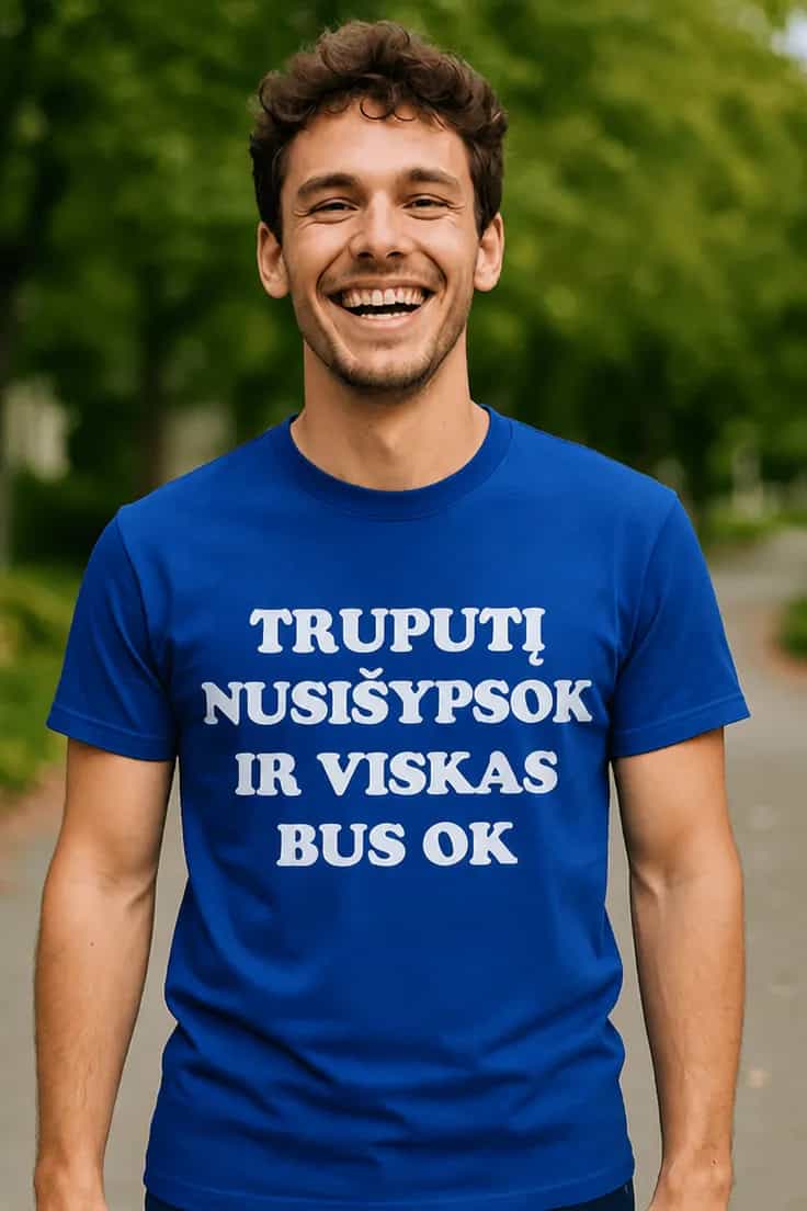 Juokingi marškinėliai Truputį nusišypsok