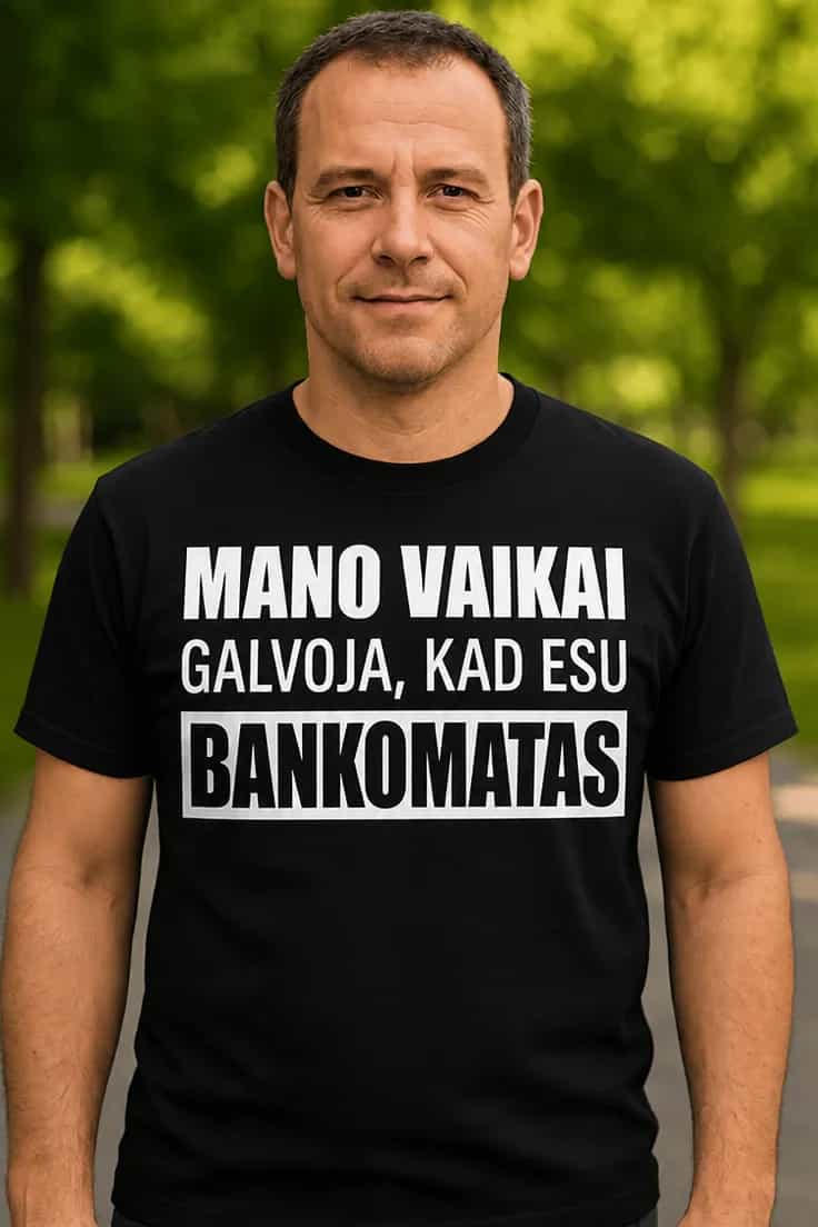 Juokingi marškinėliai Vaikai mano kad bankomatas