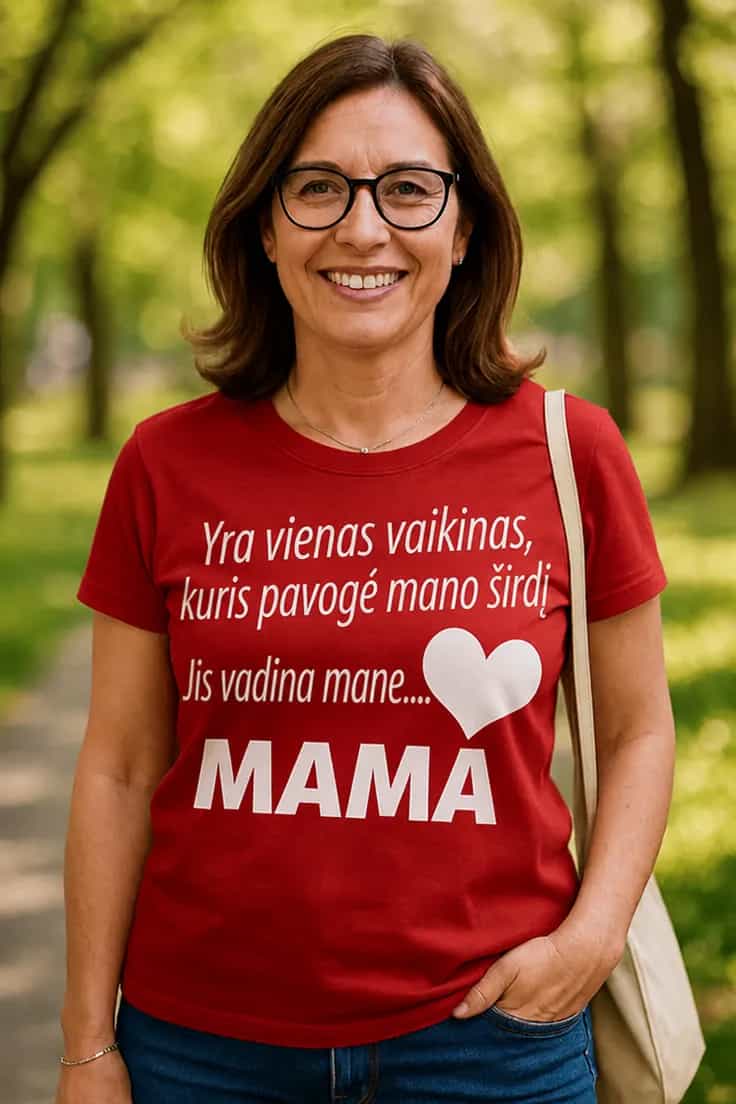 Juokingi marškinėliai Vaikinas vadina mama