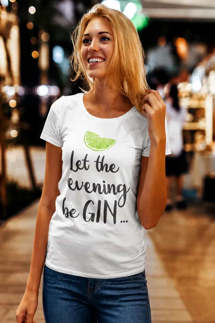 Marškinėliai Vakarui su džinu – let the evening be gin