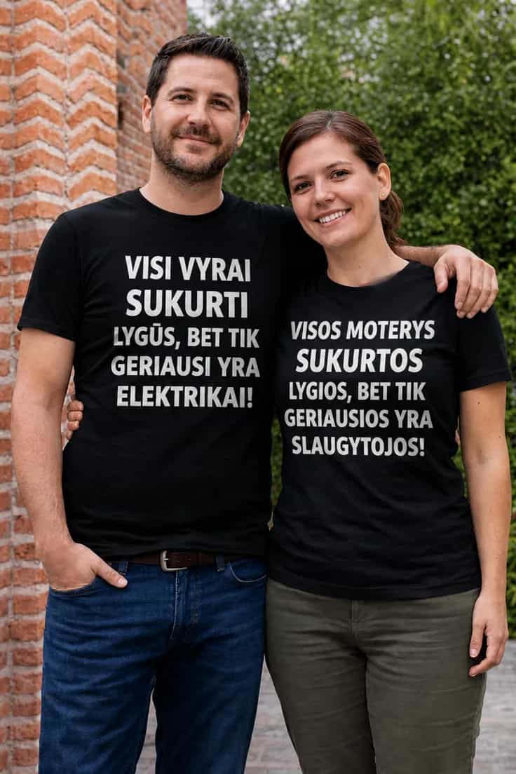 Marškinėliai Visi sukurti lygūs – su pasirinkta profesija