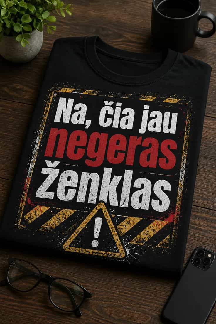 Juokingi marškinėliai „Na, čia jau negeras ženklas“
