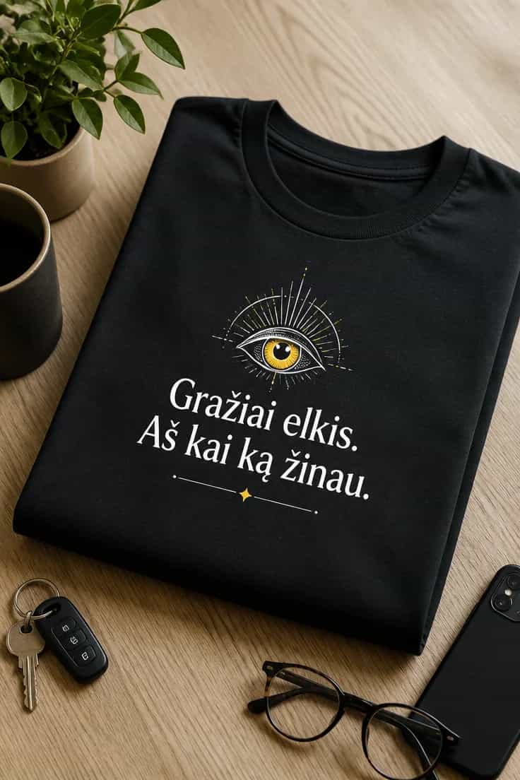 Juokingi marškinėliai „Aš kai ką žinau“