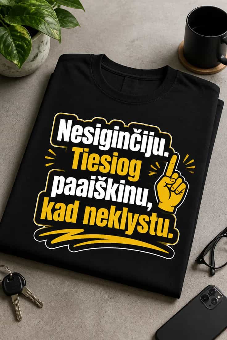 Marškinėliai Nesiginčiju, tik paaiškinu, kad neklystu