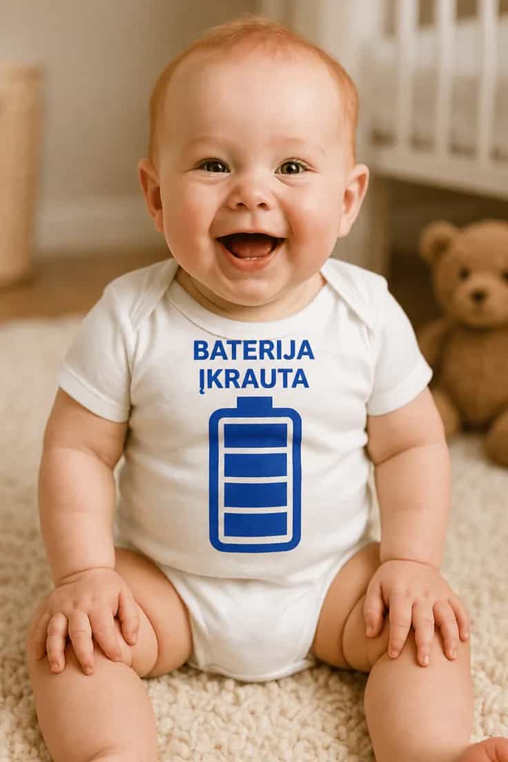 Kūdikio bodi Baterija įkrauta – BATERIJA ĮKRAUTA