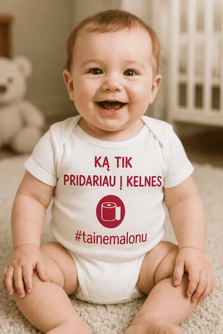 Kūdikio bodi Ką tik pridariau į kelnes