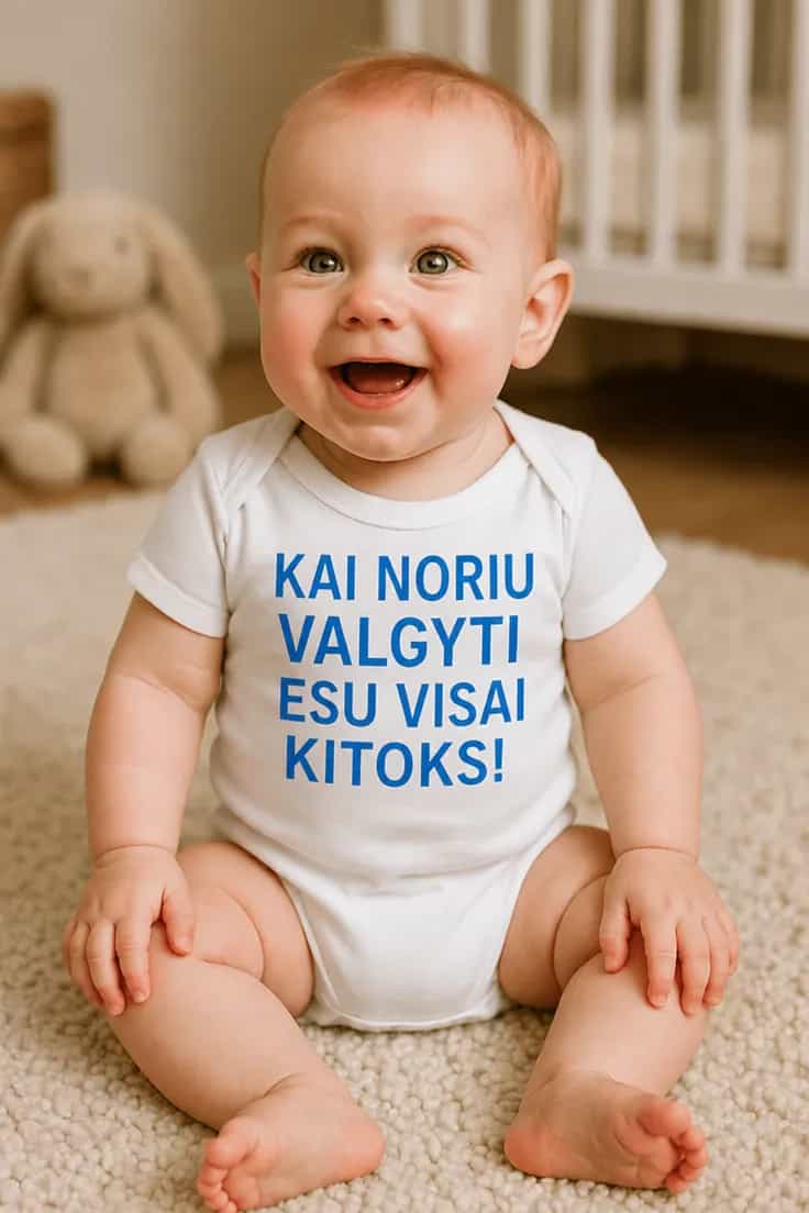 Kūdikio bodi Kai nori valgyti kitoks