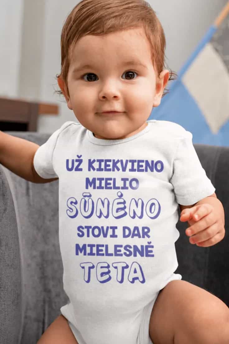 Kūdikio bodi mielas sūnėnas ir teta