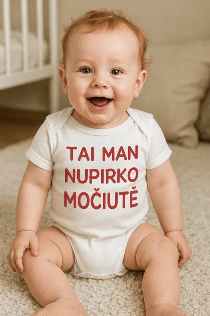 Kūdikio bodi Močiutė nupirko – TAI MAN NUPIRKO