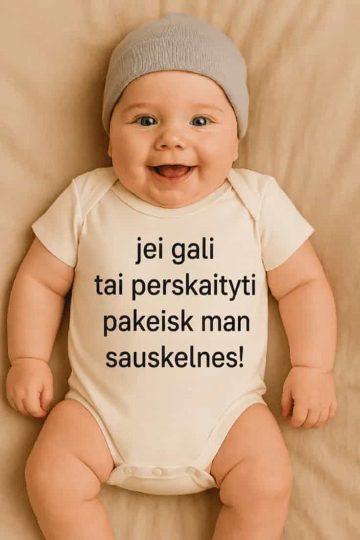 Kūdikio bodi Sauskelnių keitimo pokštas