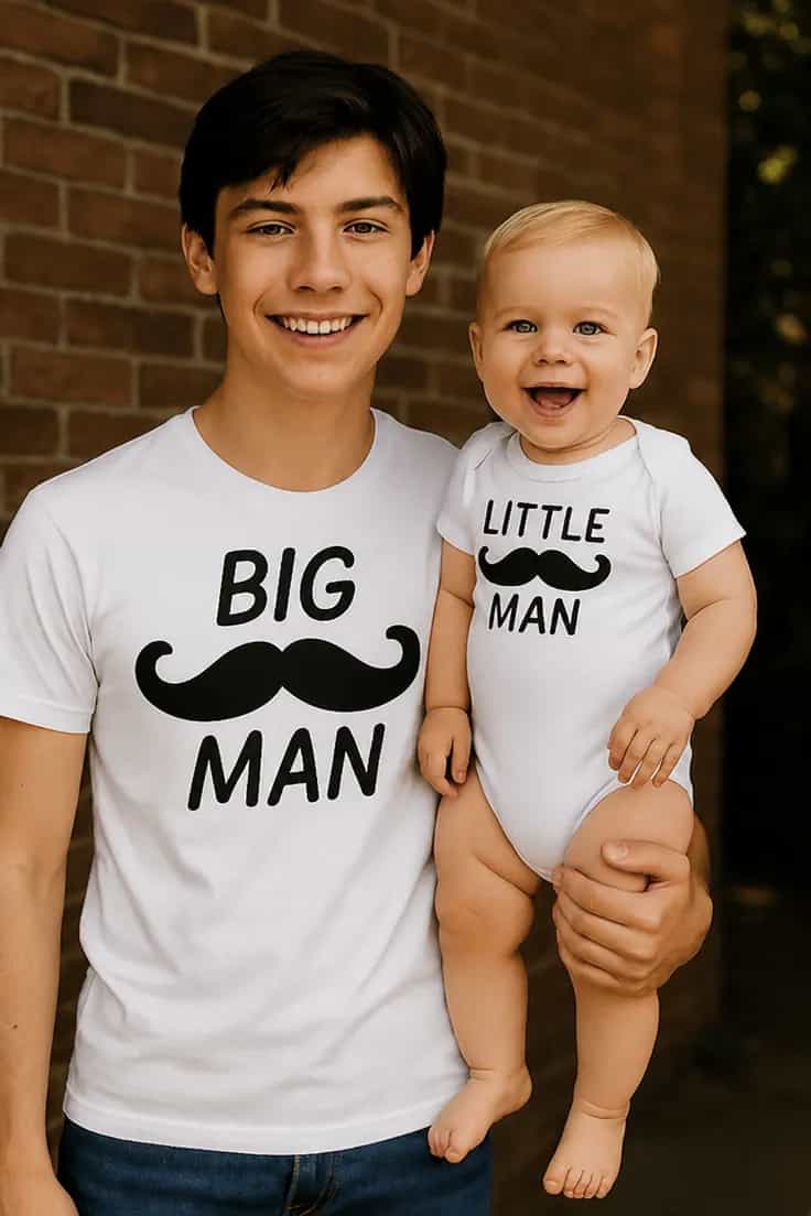 Kūdikio bodi Tėčio ir mažylio komplektas BIG MAN LITTLE MAN