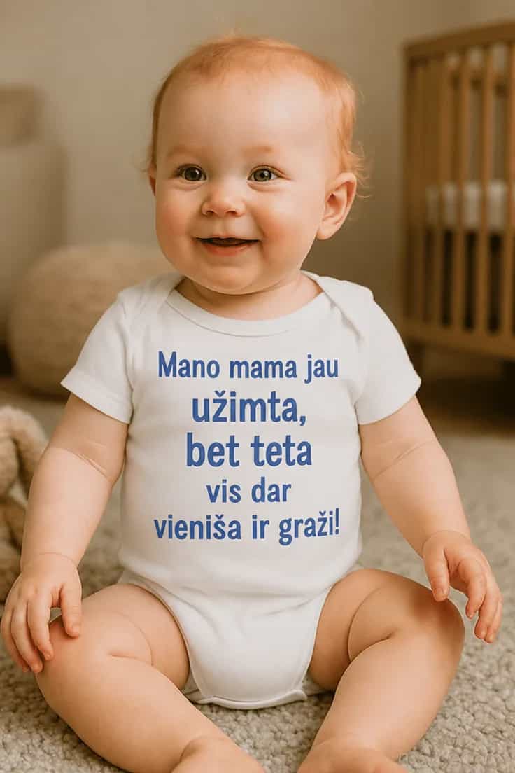 Kūdikio bodi Teta vieniša ir graži – Mano mama jau