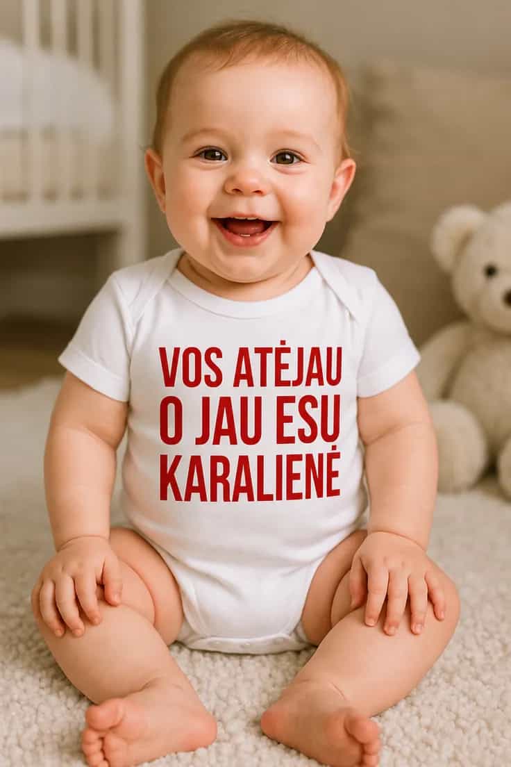 Kūdikio bodi Vos atėjau jau valdau – KARALIENĖ
