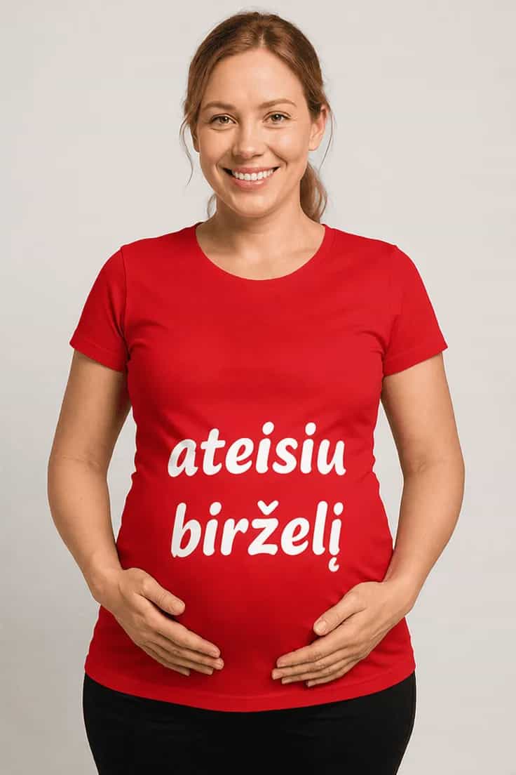 Marškinėliai nėščiajai Ateisiu birželį