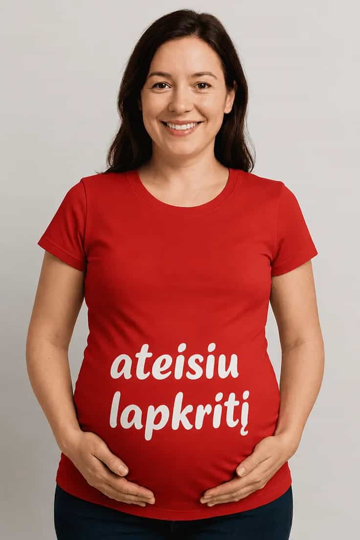 Marškinėliai nėščiajai Ateisiu lapkritį
