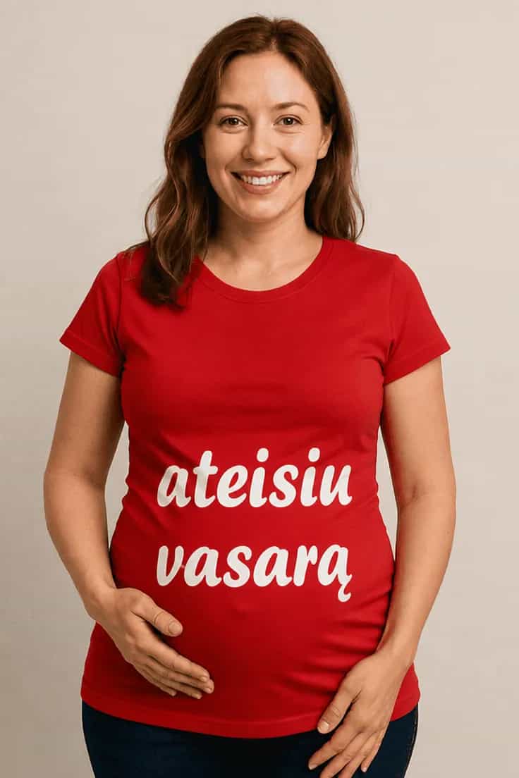 Marškinėliai nėščiajai Ateisiu vasarą
