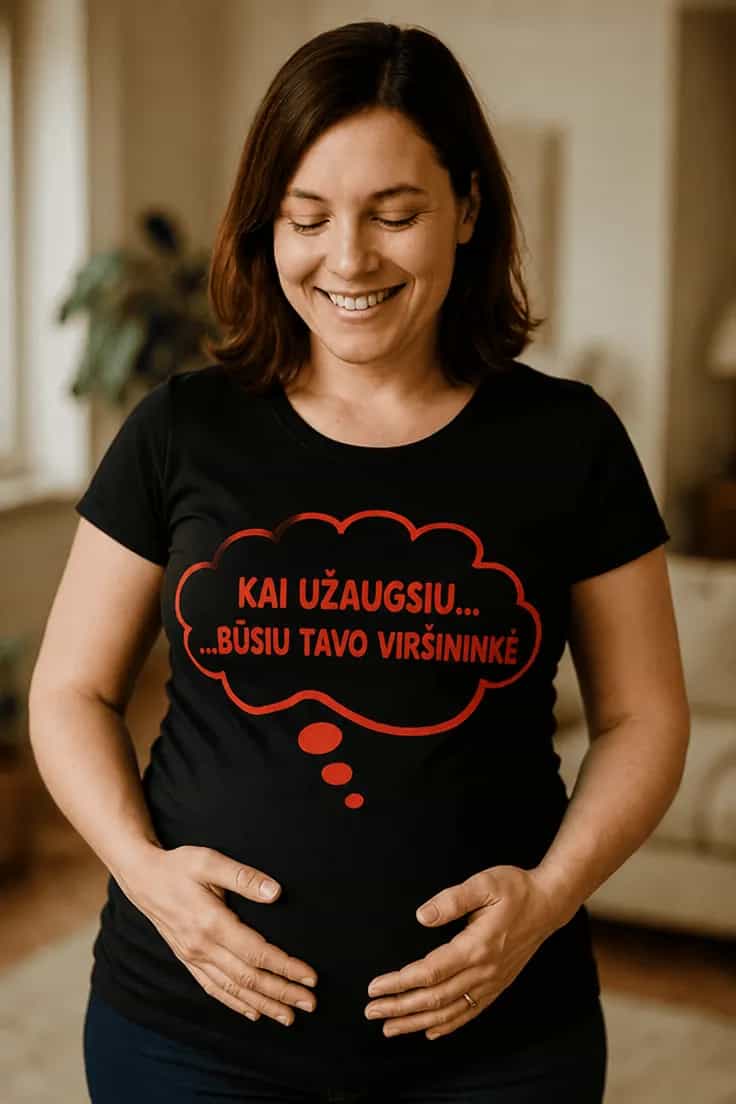 Marškinėliai nėščiajai Kai užaugsiu būsiu viršininkė