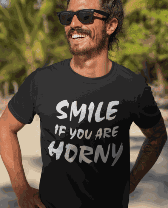 Juokingi marškinėliai „Smile if you are…“