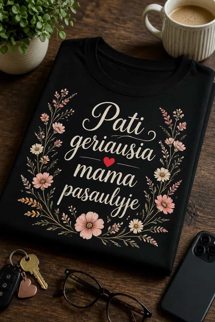 Moteriški marškinėliai mamai „Pati geriausia mama pasaulyje“