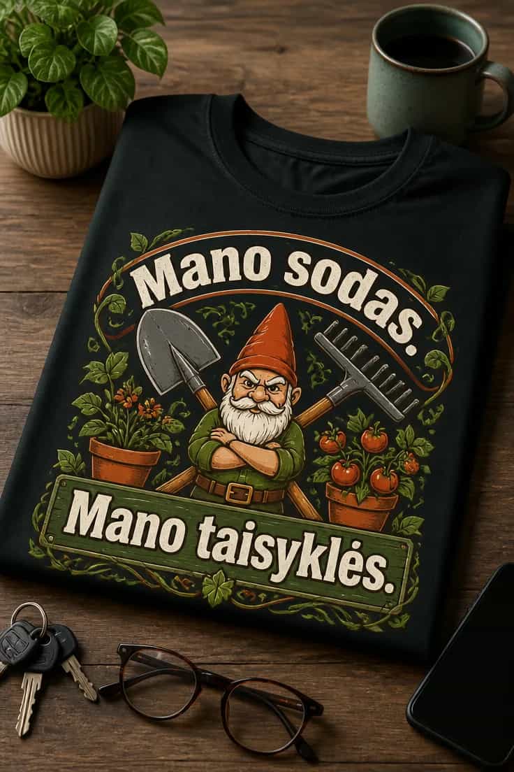 Sodo marškinėliai – Mano sodas. Mano taisyklės.