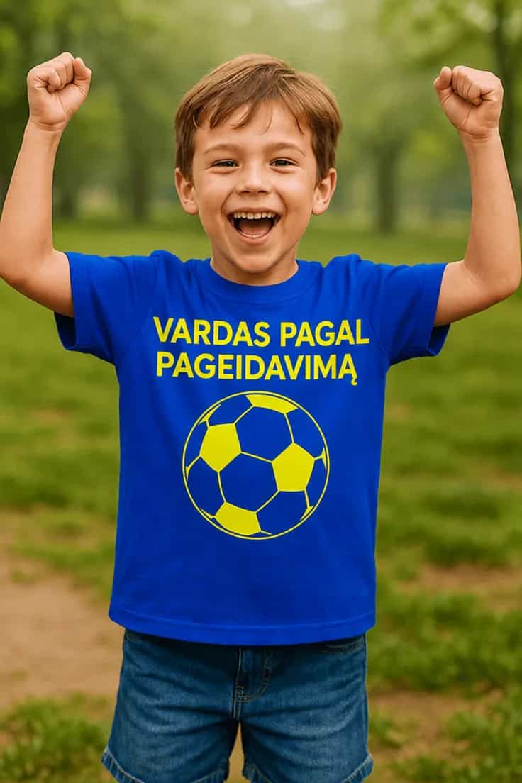 Vaikiški marškinėliai Kamuolys su vardu