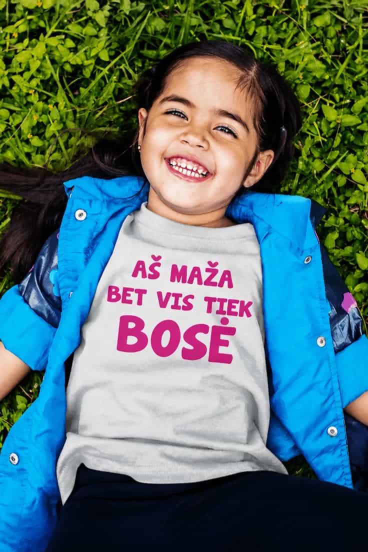 Vaikiški marškinėliai Maža bet bosė – AŠ MAŽA