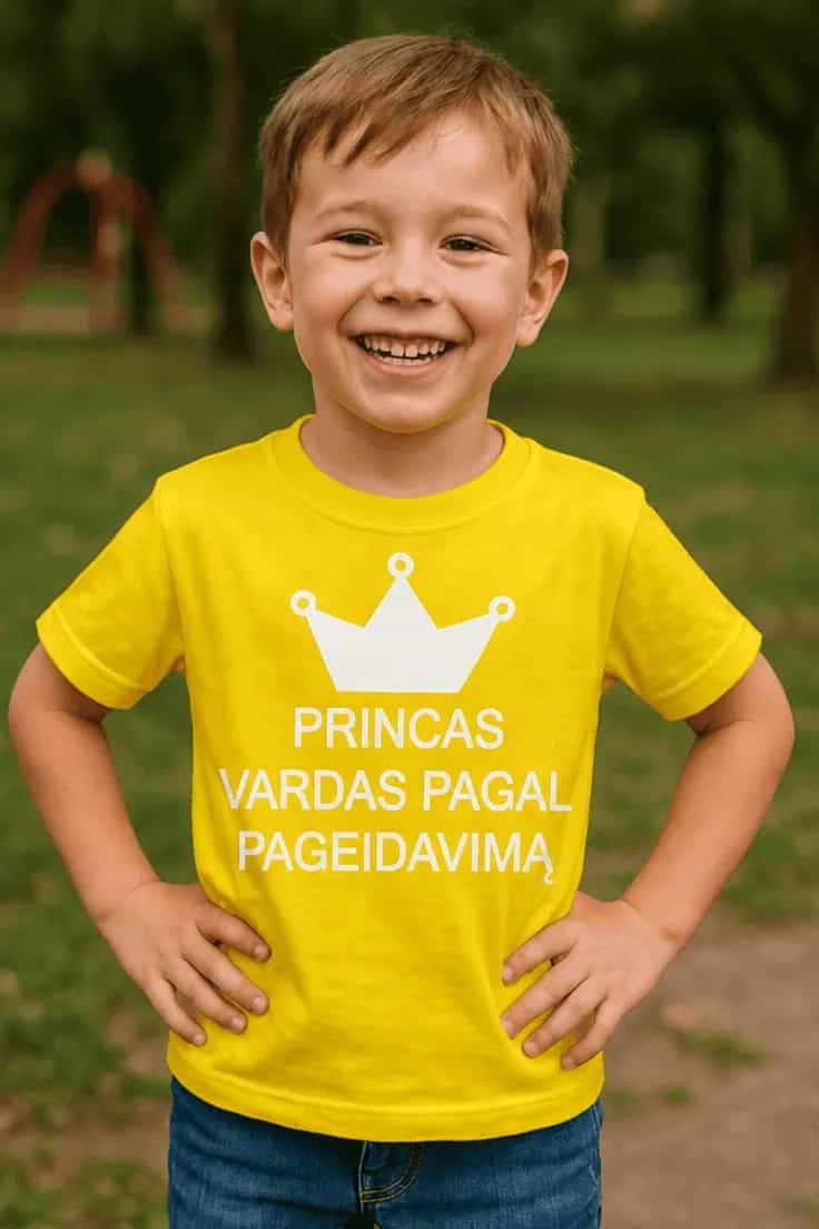 Vaikiški marškinėliai Princas su vardu | PRINCAS