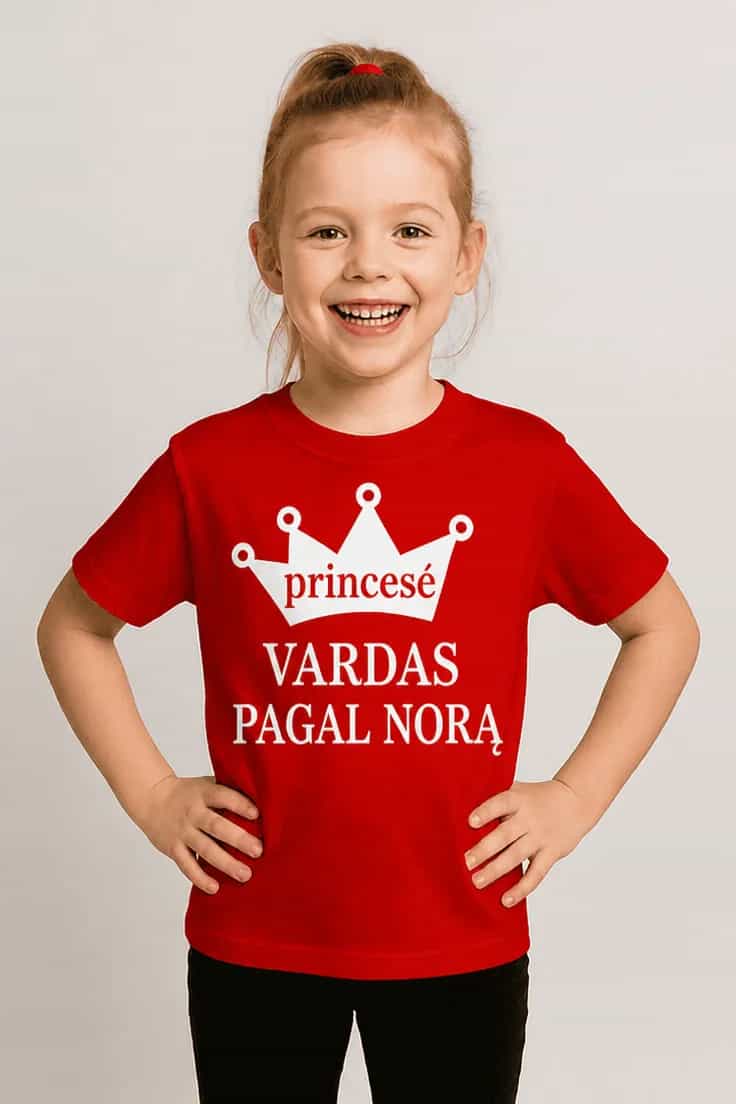 Vaikiški marškinėliai Princesė su vardu – princesė